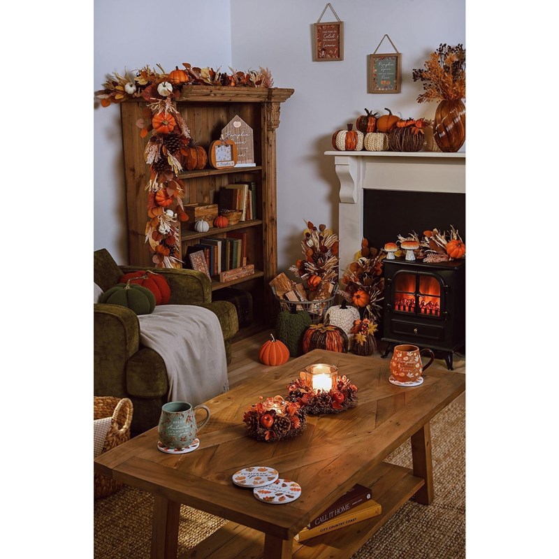 Calle porte citrouille verte - Décoration automne