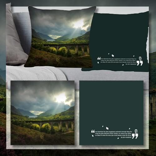 Coussin velours Pitchounet - Viaduc de Glenfinnan