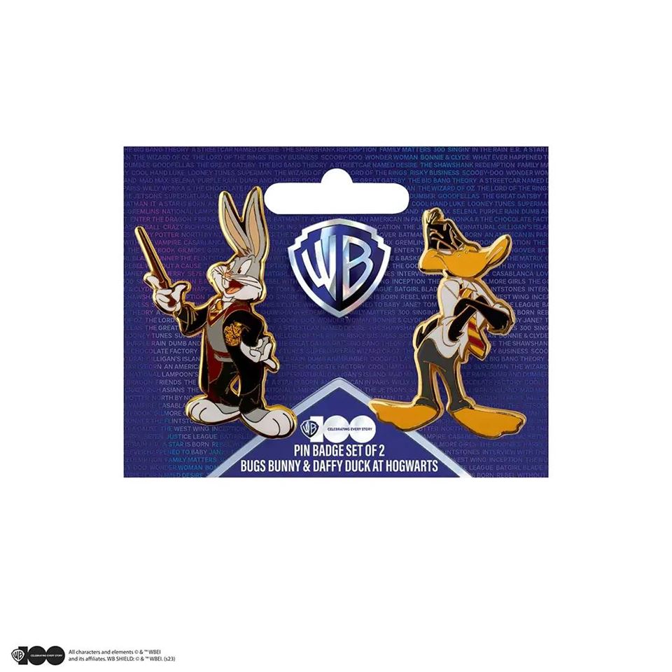 Set 2 pin's Looney Tunes à Poudlard - Harry Potter - WB 100th