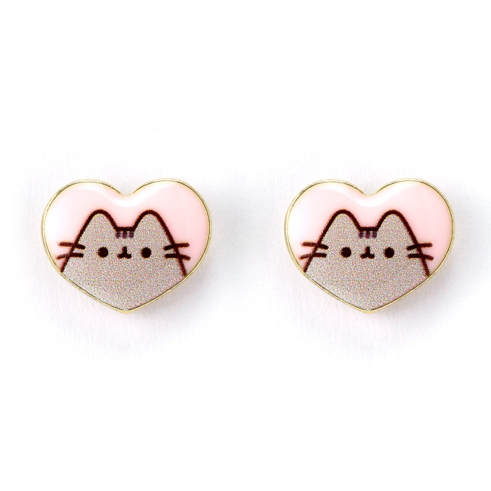 Boucles d'oreilles coeurs dorés - Pusheen