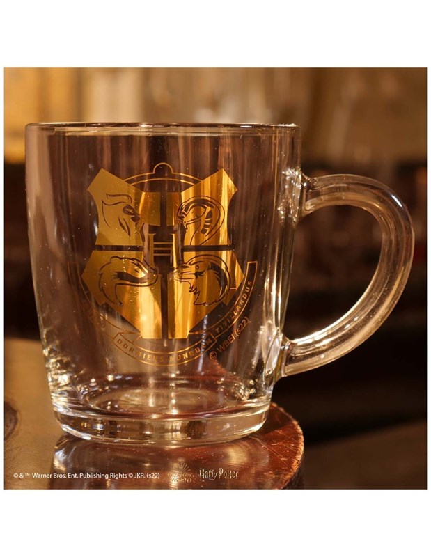 Mug Poudlard or en verre Arribas - Harry Potter