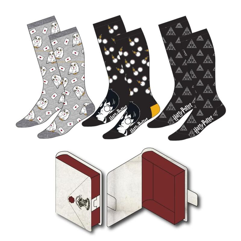 Coffret 3 paires chaussettes Harry Potter 41/45