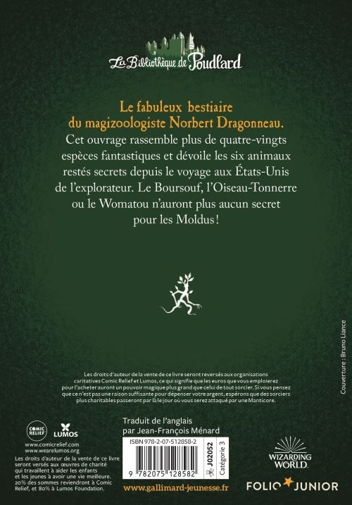 Les Animaux Fantastiques vie et habitat - Bibliothèque de Poudlard