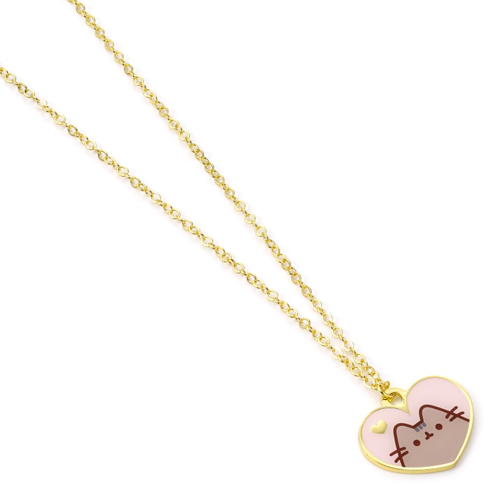 Collier coeur doré Pusheen