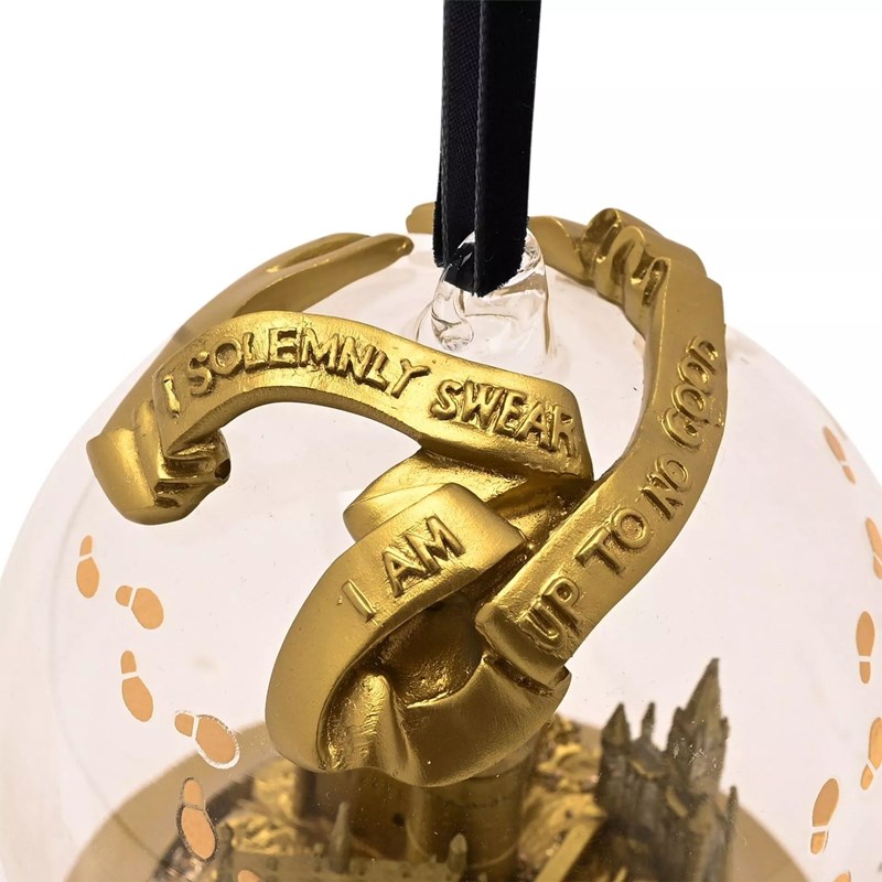 Boule de Noël Château Poudlard doré - Harry Potter