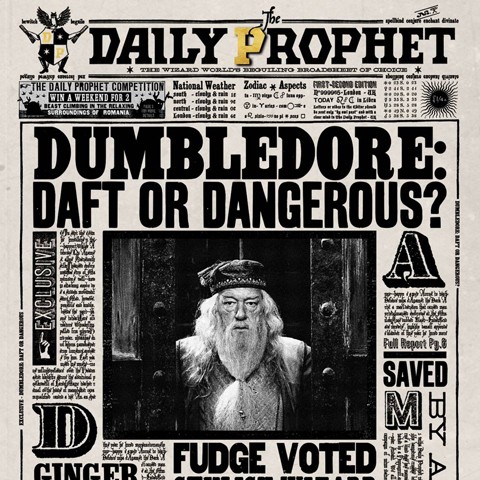 Carte de vœux lenticulaire - Dumbledore: Ridicule ou Dangereux?