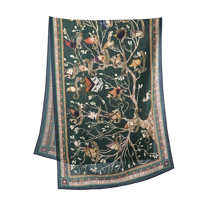 ECHARPE EN LAINE & SOIE 67x180 MALFROY - TAPISSERIE FAMILLE BLACK - HARRY POTTER