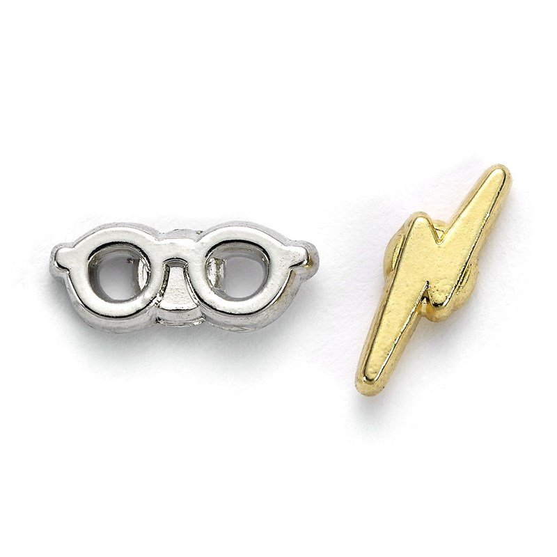 Boucles d'oreilles éclair lunettes Harry Potter plaquées argent