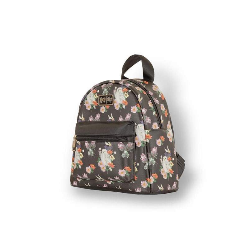 Sac à dos floral Hedwige noir - Harry Potter