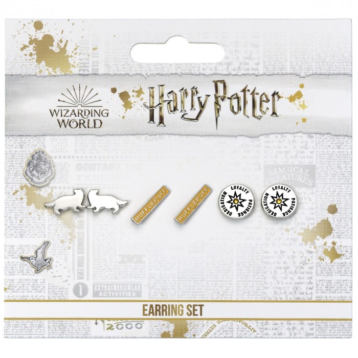 Set de 3 boucles d'oreilles Poufsouffle - Harry Potter