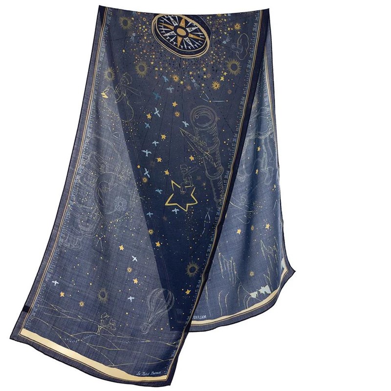 Echarpe en laine et soie 46x180 Les voyages du petit prince