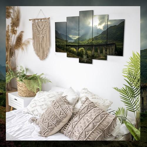 Tableau panoramique 5 toiles Pitchounet - Viaduc de Glenfinnan