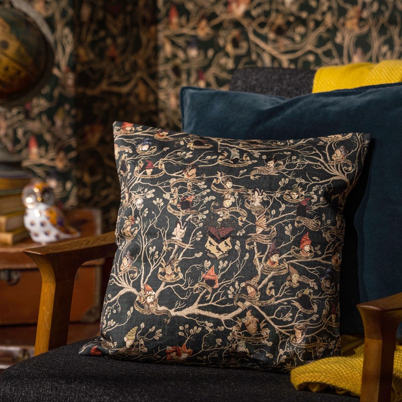 Housse de coussin 100% coton Tapisserie des Black - MinaLima