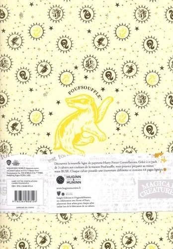 Pack 3 cahiers costellations Poufsouffle - Harry Potter