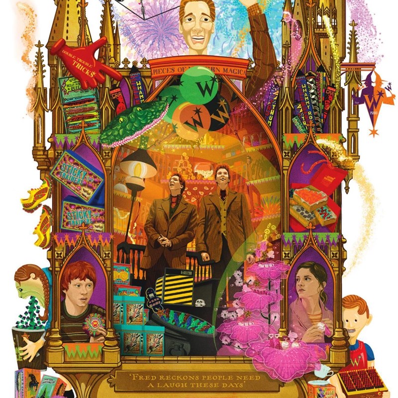 Carte postale Harry Potter par MinaLima - 'Fred reckons people need a laugh these days'