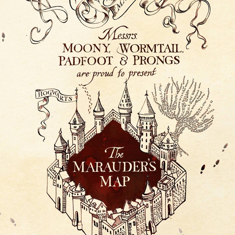 Carte postale Harry Potter par MinaLima - Carte du Maraudeur