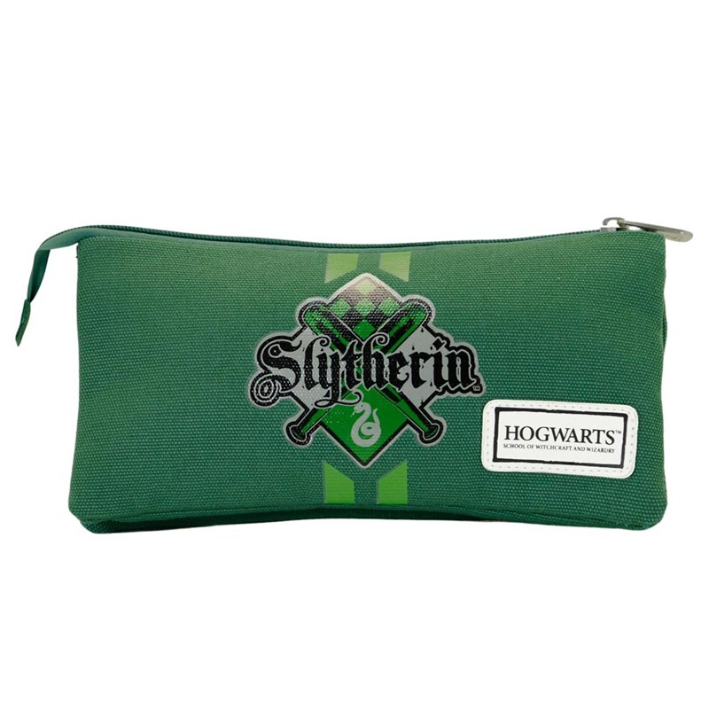 Trousse plumier triple Serpentard - Harry Potter