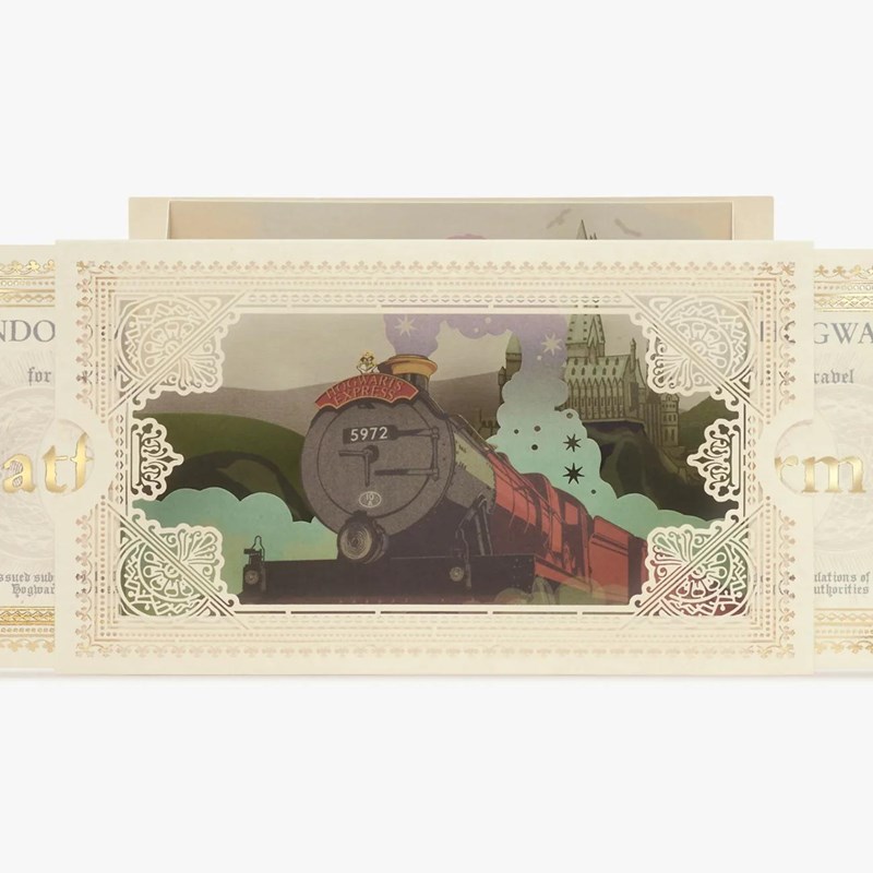 CARTE POSTALE 3D TICKET POUDLARD EXPRESS MINALIMA - HARRY POTTER