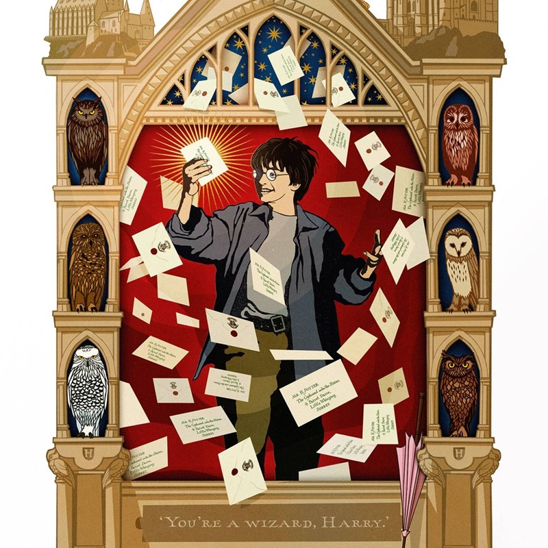Carte postale Harry Potter par MinaLima - You're a Wizard Harry
