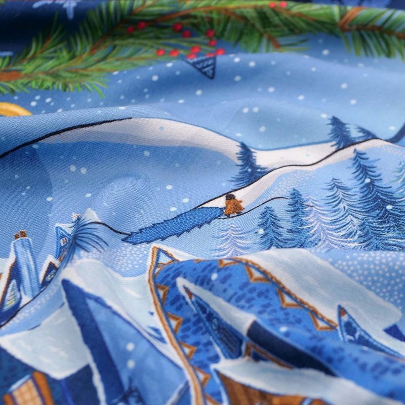 CARRE DE SOIE 120 - NOEL A POUDLARD - MALFROY - HARRY POTTER