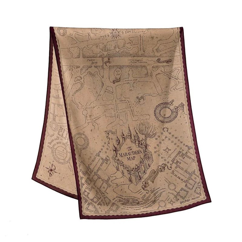 Echarpe en laine et soie 67x180, Harry Potter, La carte du Maraudeur