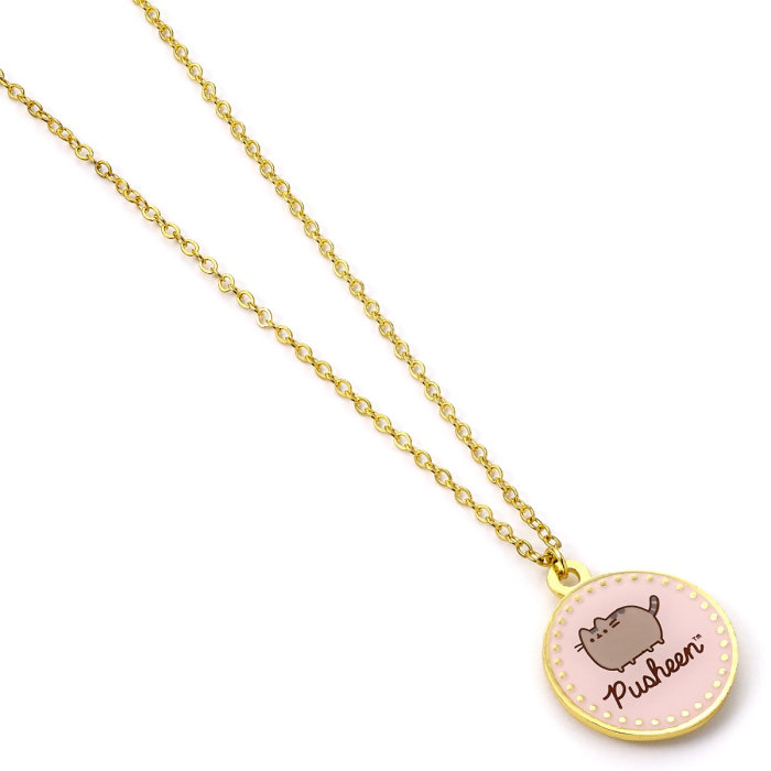 Collier Pusheen doré émaillé