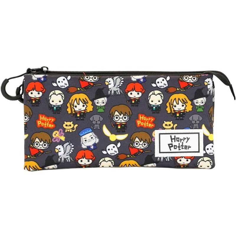 Trousse plumier triple Harry Potter Chibi