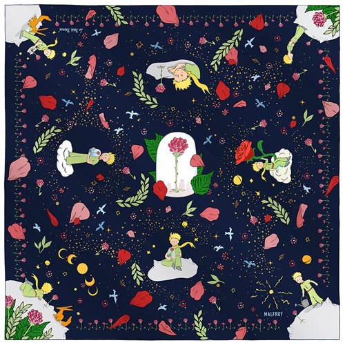 Carré de soie 67, la rose du Petit Prince