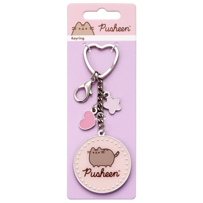 Porte-clés Pusheen rose avec charms
