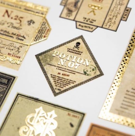 Carte de voeux - Étiquettes Potions Slughorn