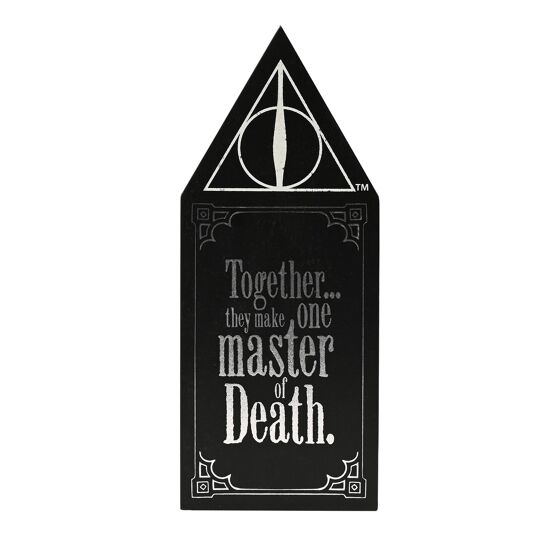 Plaque bois phosphorescent Reliques de la Mort - Morsmordre Harry Potter