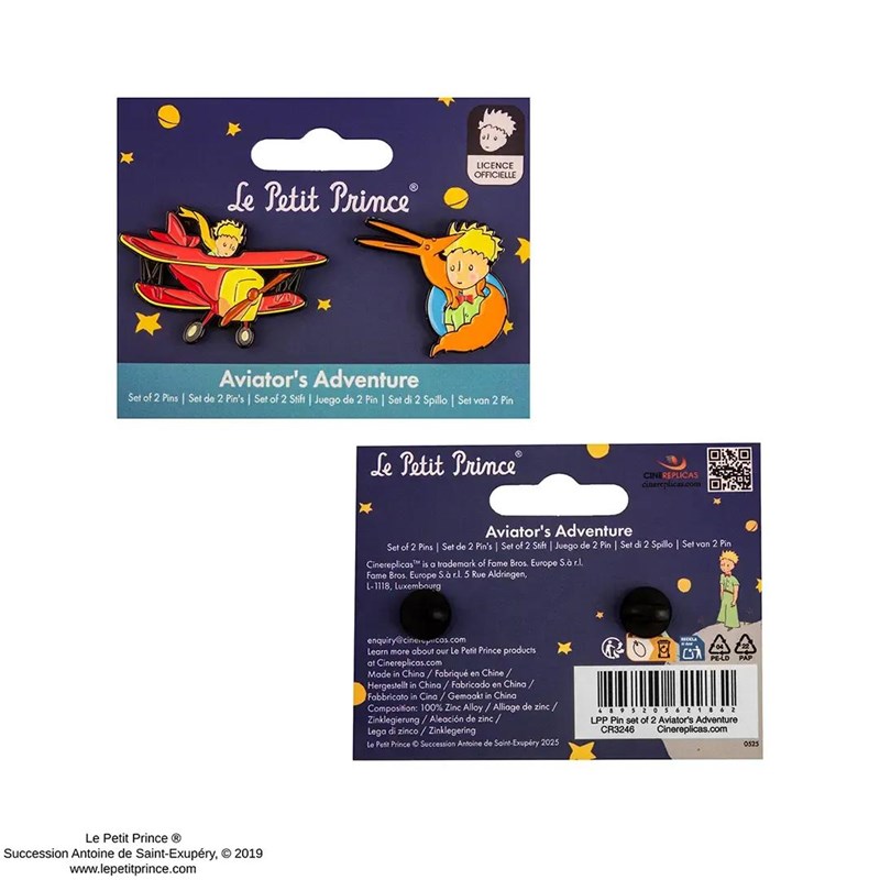 Set de 2 Pin’s L'aventure de l'aviateur – Le Petit Prince