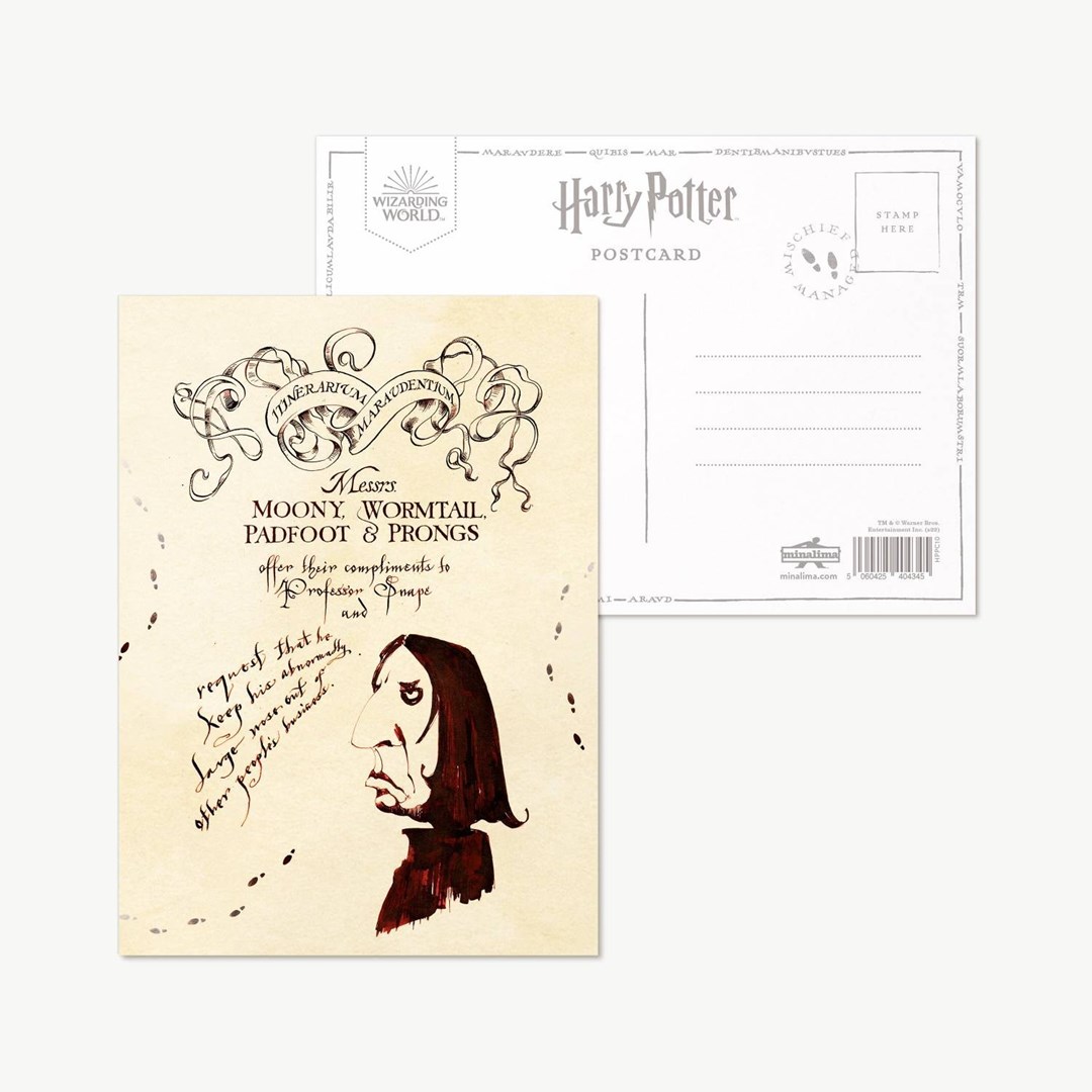 carte postale minalima message au professeur rogue carte du maraudeur harry potter1