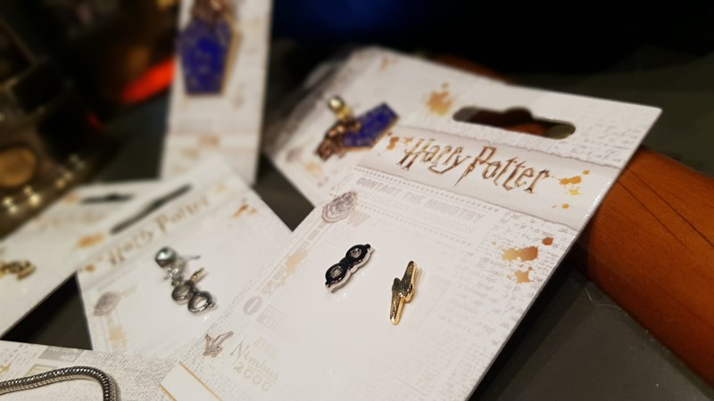 Boucles d'oreilles éclair lunettes Harry Potter plaquées argent