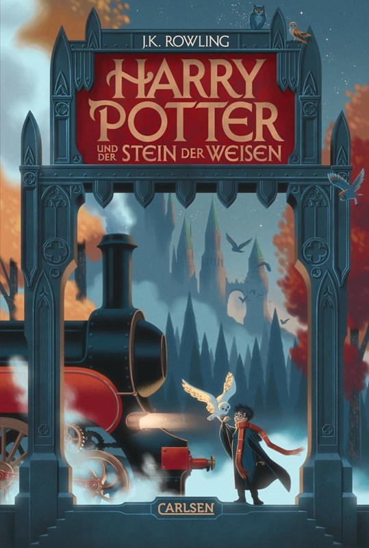 7 tomes Harry Potter ALLEMANDS 25 ans - Couvertures par George Caltsoudas