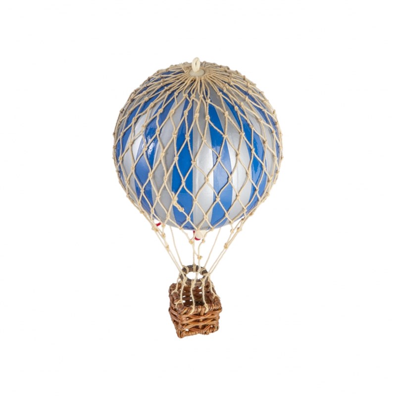 Montgolfière bleu/argent diamètre 8,5 cm