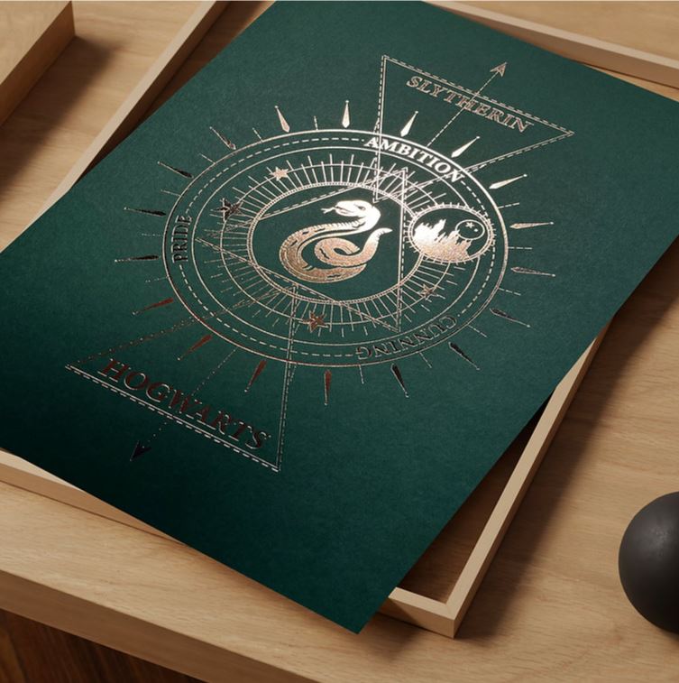 Artprint Serpentard dorure à chaud - Harry Potter