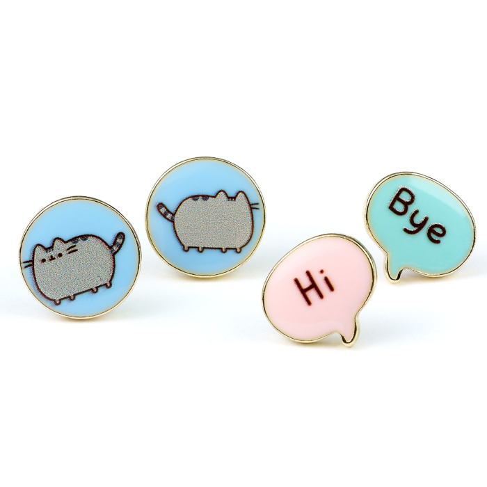 Boucles d'oreilles Pusheen "Hi" - "Bye"