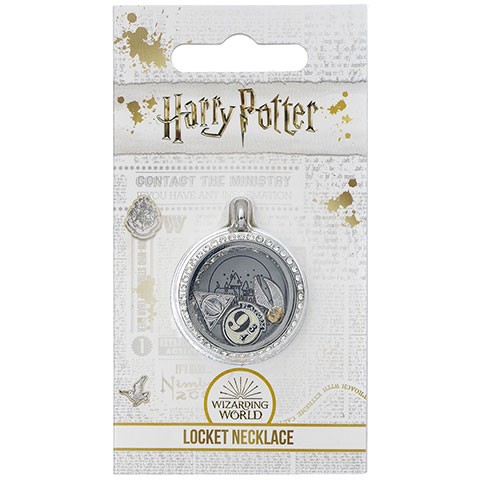 Collier médaillon 3 charms flottants Harry Potter