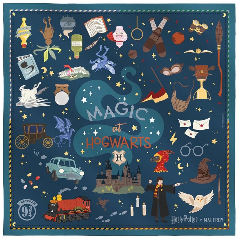 Carré en coton et soie 45, Harry Potter, Magie à Poudlard