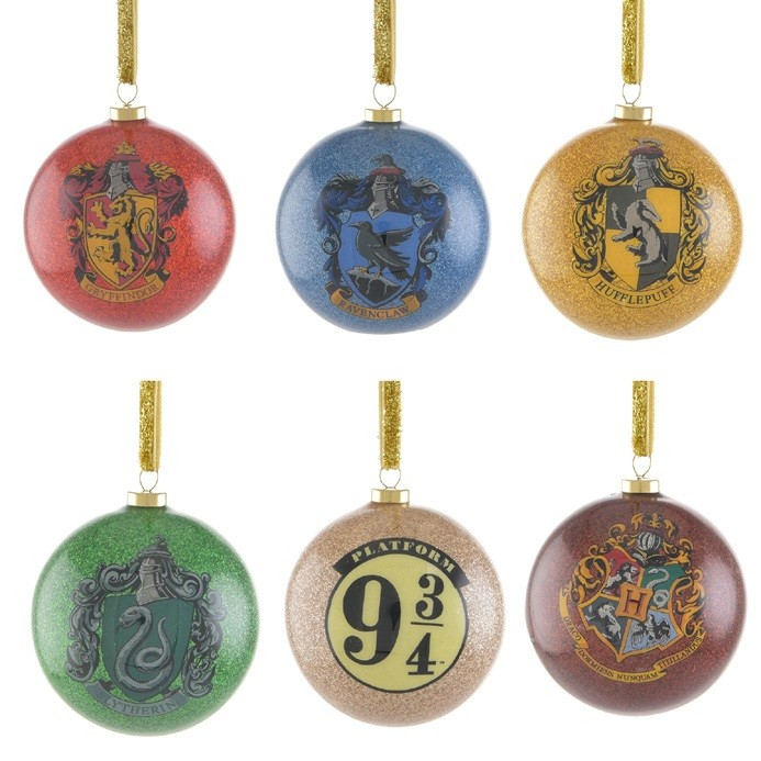 Lot de 6 boules de Noël à paillettes Harry Potter