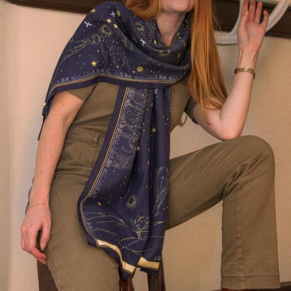 Echarpe en laine et soie 46x180 Les voyages du petit prince