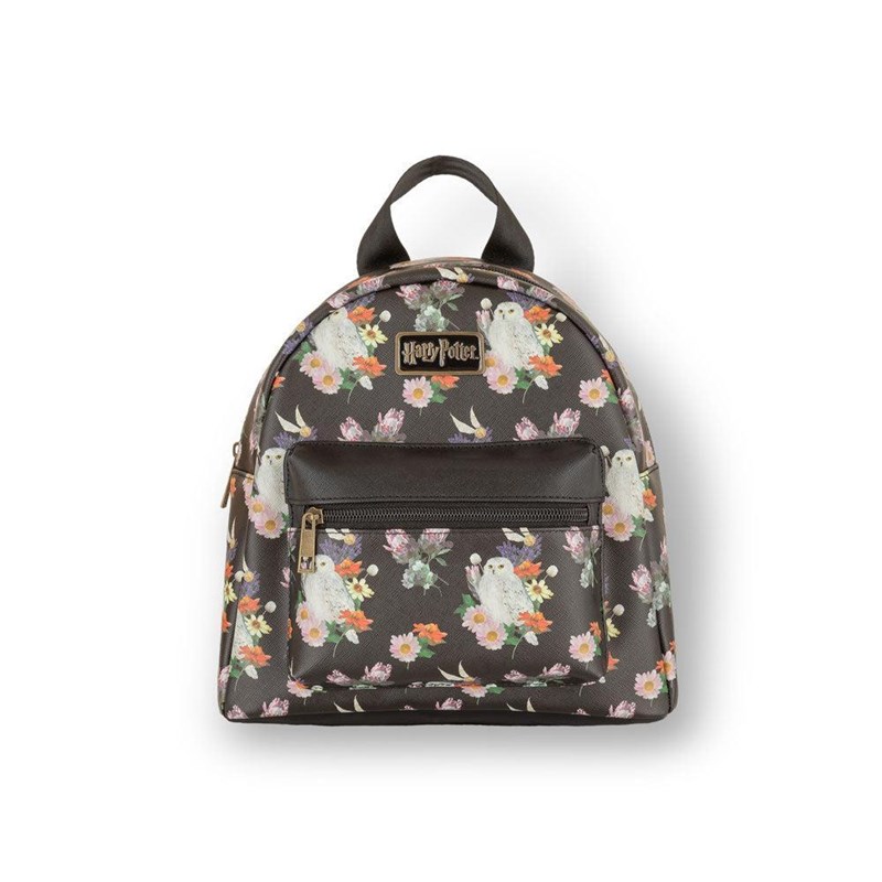 Sac à dos floral Hedwige noir - Harry Potter