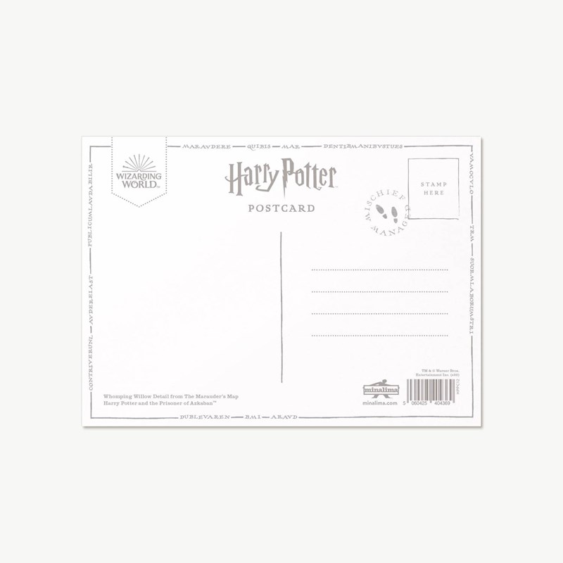 Carte postale Harry Potter par MinaLima - Le Saule Cogneur