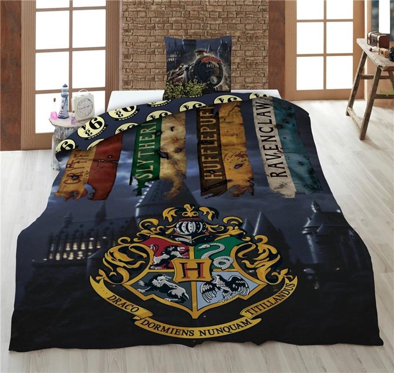 Parure de lit Harry Potter Les 4 Maisons - 1 personne