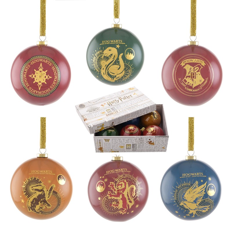 Lot de 6 boules de Noël Harry Potter - Yule Houses