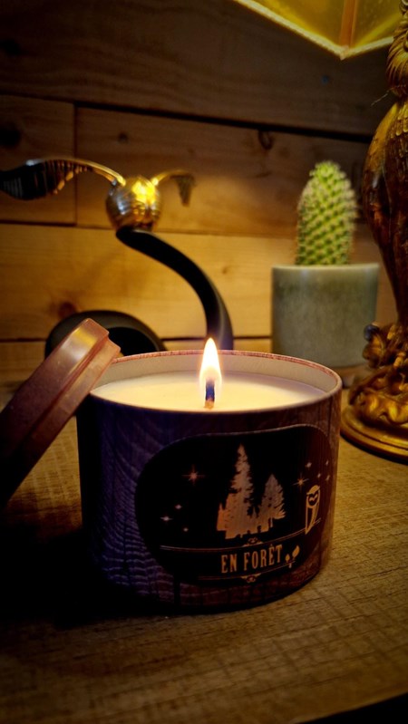 Bougie Pitchounet "En Forêt" + boucles d'oreilles