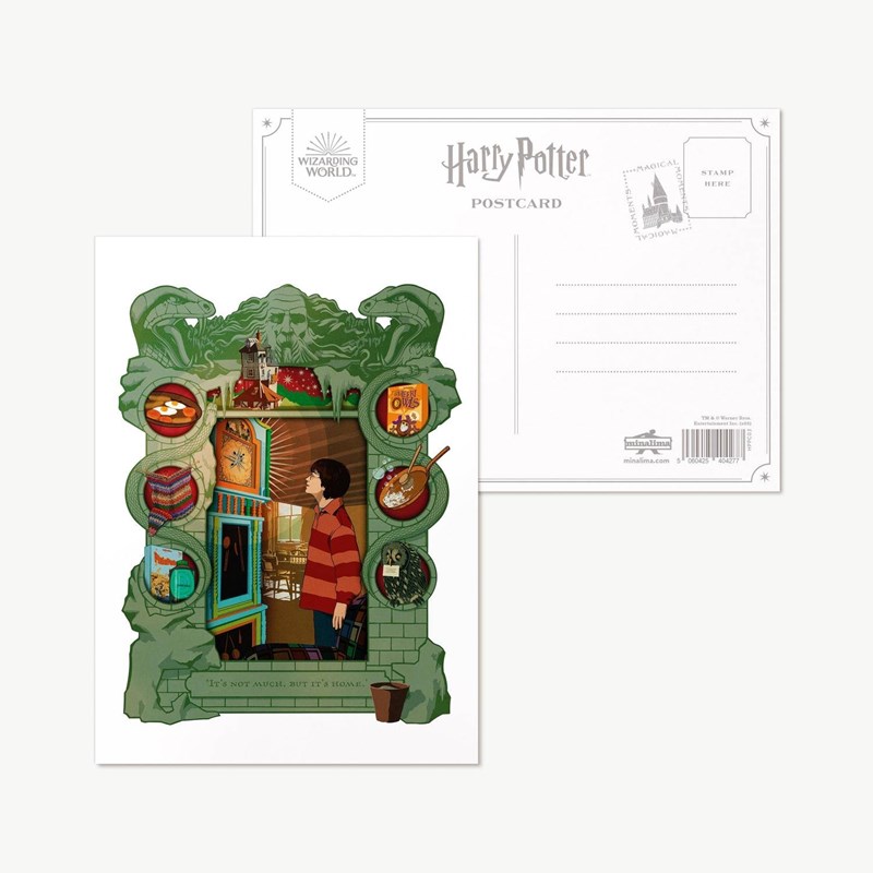 Carte postale Harry Potter par MinaLima - Horloge Weasley